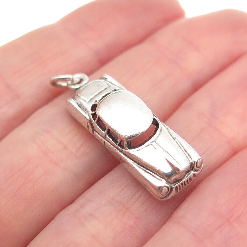 DANECRAFT 925 Sterling Silver Vintage Classic Car Oxidized 3D Charm Pendant
